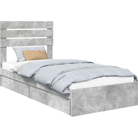 Maison Exclusive - Aufbewahrungsbett Beton Grau 90 x 190 cm Holzw
