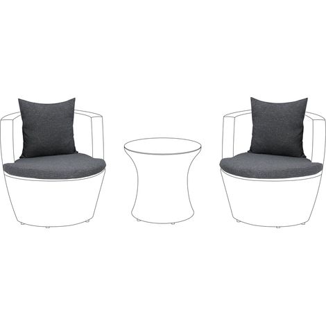 Conjunto de fundas de cojines para muebles de jardín gris resistentes al agua Capri (1/5)