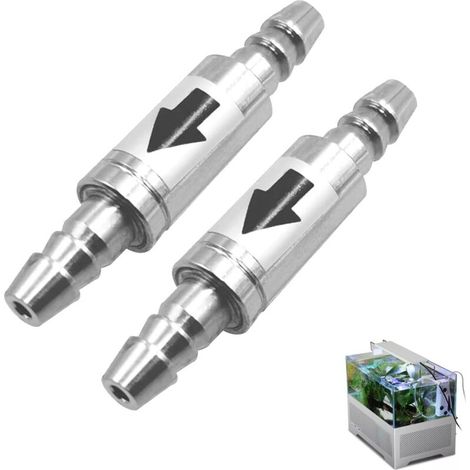 Valvole di ritegno CO2 in acciaio inox per acquari, per tubi dell'aria da 4 mm, diffusori per pompe dell'aria (1/4)
