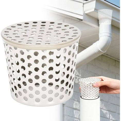 Crapaudine de Gouttière, Filtre Eau de Pluie, Gouttières Acier (68-83mm)  Grille Gouttière Anti Feuilles, Filtre Gouttiere, Filtre à Feuilles et Branches en Acier Inoxydable (1/5)