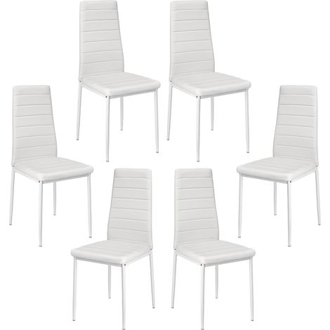 6tlg SET Esszimmerstühle Stuhl Küchenstuhl Esszimmerstuhl Wohnzimmerstühle Weiß