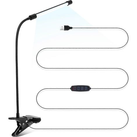 Lampe de bureau LED à pince 8 W, 3 modes, câble de 2 m, variateur 10 niveaux. (1/5)