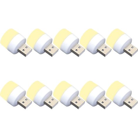 10er-Pack LED-Nachtlichter, USB, 1W, 5V-1A, 6000K, 110lm, warmes Licht (1/5)