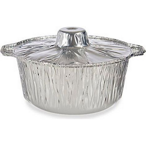 Set de 3 casseroles en aluminium avec couvercle 22x13x25h