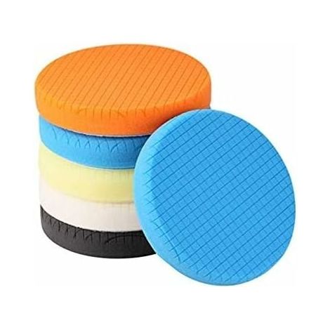 Tampon de polissage, 5 pièces 150 mm/6 pouces Kit de polissage d'éponge de polissage pour tampon de polissage de voiture/pour polissage à double action RO/DA-LIAIKI (1/5)