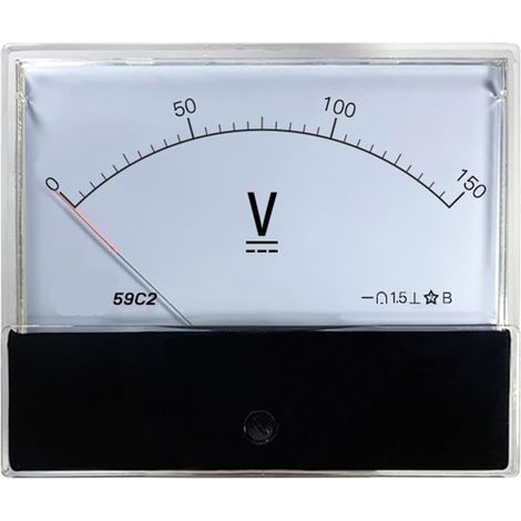 1 Compteur à aiguille DC 250V, Panneau analogique plastique, Pour mesure tension circuit