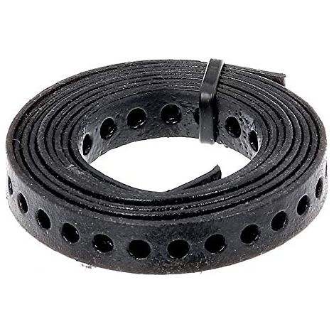 Alberts 334123 Nastro forato, con o senza box di srotolamento, rivestito in plastica nera, larghezza 12 mm, lunghezza 1,5 m (1/4)