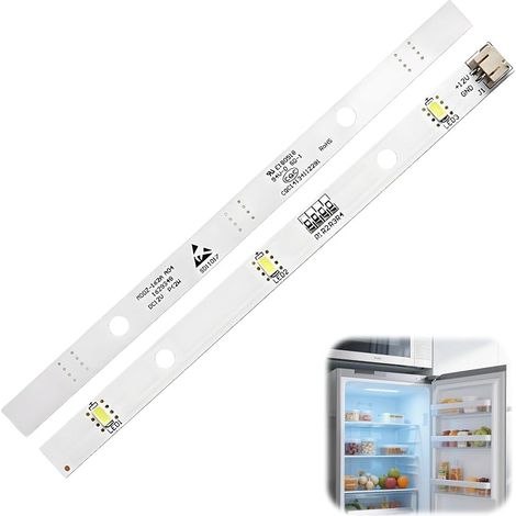 2 Bandes LED pour Réfrigérateurs RONGSHENG/HISENSE E349766 MDDZ-162A 1629348 DC12V 2W, Lampe de Frigo 12V - Hisense E56334, Remplacement pour Kenwood KIFF5017 KIFF7020 (1/5)