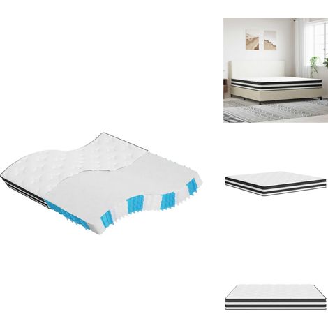 The Living Store Matelas à ressorts ensachés moyen 200x200 cm - Matelas à ressorts (1/5)