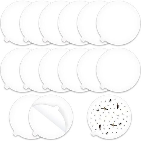 14 Pièces Piège à Puces Autocollants, Piege Anti Puces Maison, Autocollant à Puces Ronde Blanc pour Chambre à Coucher, Salon (1/5)