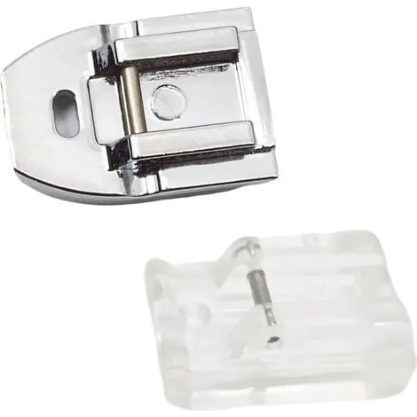 Set of 2 Snap-on Zipper Feet, Clear Plastic, Stainless Steel, for Invisible Zippers (1/5)