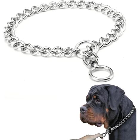 1 Pcs Collier pour Chien en chaîne, Collier pour Chien à mâcher réglable en métal en Acier Inoxydable avec Fermeture de connecteur (1/5)