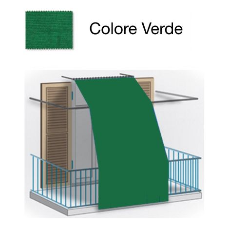 Tenda da Sole Cotone 140x300 Verde Lavabile Anelli Ganci Sacchetto