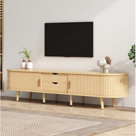 Sideboard 80x40x80 cm nero in MDF - 2 ante con ripiano e vano portaoggetti (1/5)