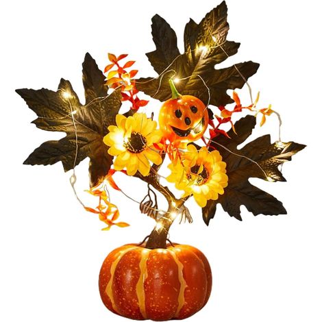 Décoration LED – Ornements lumineux en forme de d'automne pour récolte saisonnière, alimentation par piles, éclairage doux avec utilisation en intérieur pour la maison, la (1/5)