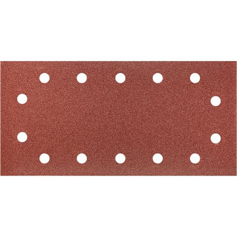 Papel de lija con velcro de 115 x 230 mm, K100, 5 unidades, con agujeros. (1/2)