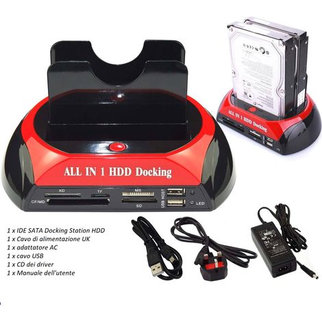 Docking Station Multifunzionale usb 2.0 HDD Hard Disk Supporta 2.5" , 3.5" IDE SATA WLX-875