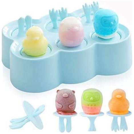 Moule à Glace, Moulle Esquimaux SiliCône, Mini Moule a Glace, Glaces à l'eau, Ice Pop Mold Popsicle Sorbet DIY Réutilisable, Moulle Magnum pour DIY Sorbet Yaourts-Bleu-Fei Yu (1/4)