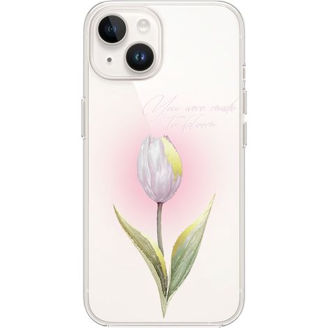 Custodia per iPhone 13, trasparente, in silicone flessibile, con fiori e tulipani. (1/5)