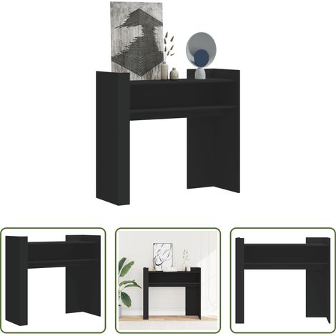 Table console noir -  Table console noir 100x35x90 cm bois d'ingénierie (1/5)