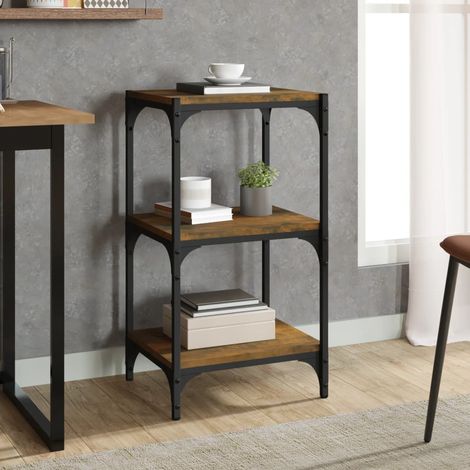 Bibliothèque, Étagère de Rangement, Meuble pour Dossier, Armoire de Rangement Chêne fumé 40x33x70,5cm Bois d'ingénierie et acier AXZ23883 (1/5)