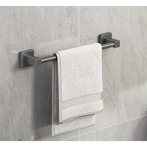 Porte-serviettes mural et robuste de 40 cm, barre porte-serviettes en aluminium autocollante en métal pour salle de bain et WC (1/5)