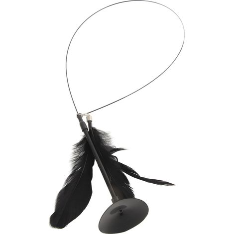 Baguette à plumes pour chat, jouet d'auto-amusement résistant aux morsures, ventouse puissante, pour chaton (1/5)
