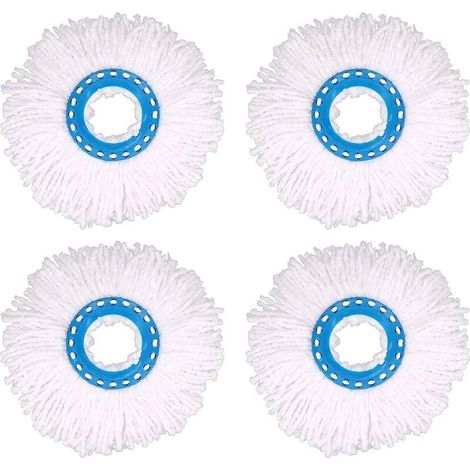 4Pcs Têtes Microfibre Balai, Tête de Vadrouille Rechange Rond Têtes Mop Rotation à 360 pour Nettoyage des Sols (Diamètre 16 cm)-LIAIKI (1/5)