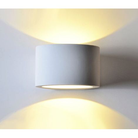 Applique Lampada Parete Interno 25W Gesso Bianco Doppia Luce Sopra Sotto GS-5016
