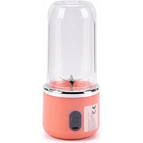 Blender Portable Rechargeable USB Rose, Gobelet Individuel à 6 Lames, pour Smoothies et Jus (1/5)