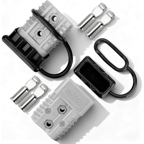 175A Connecteur de batterie AWG 1/0 Batterie à Connexion Rapide Connecteurs d'Alimentation Modulaires Déconnexion Rapide (Gris) (1/5)
