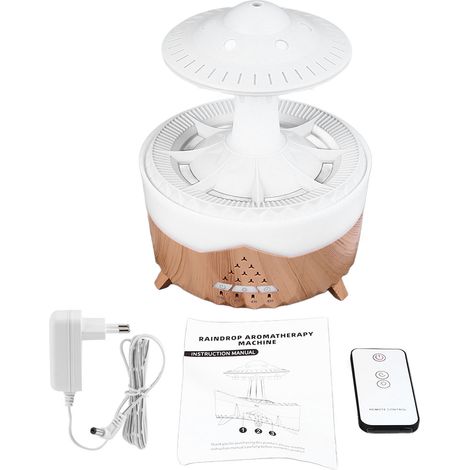 Mini Humidificateur Champignon avec Télécommande, Lumière Colorée et Pluie Simulée - Aromathérapie USB/Bureau - EU 100-240V (1/5)