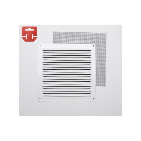 Rejilla con Mosquitera Aluminio 0.6 Blanco Lacado 170x170mm (G)