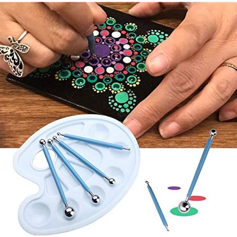 Kit de peinture mandala, kit d'outils mandala 41 pièces, ensemble d'outils de pointillage pour pierres, comprenant des bâtons acryliques, etc., pour Noël. (1/5)