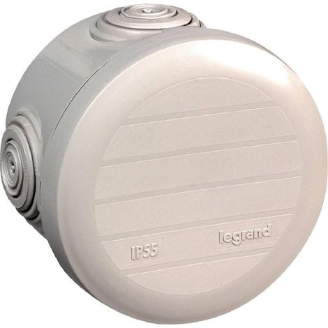 Verteilerbox Plexo Rund ø 70 mm 4 Anschlüsse Grau