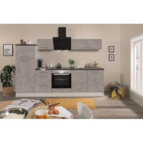Cuisine Kitchenette béton Amanda 270 cm Respekta Premium