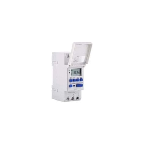 Temporizador digital programable con pantalla LCD, interruptor horario semanal y montaje en carril DIN (220V) - Crezuo (1/4)