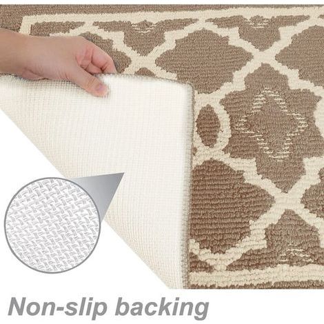 Tapis de Porte Intérieur, Tapis Entrée Absorbant Moderne, Paillasson d'Entree Antidérapant Lavable en Machine, Intérieure Extérieure Couloir de Porte Arrière (50 x 80 cm, Beige) (1/4)