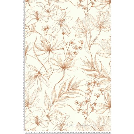 Papier peint Fleur Terracotta Les Essentiels Lutèce