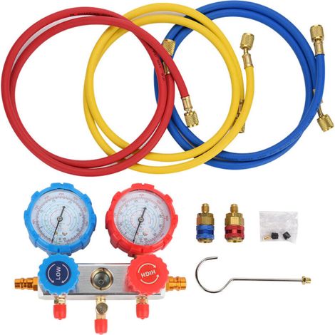 0500 PSI Air Conditioning Fluid Diagnostic Fluoride Manifold Table Gauge R134a Assembly (1/5)