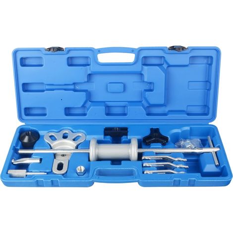Kit di attrezzi per la rimozione di mozzi e cuscinetti, composto da 16 pezzi, con martello scorrevole e ganasce interne ed esterne da 2/3", per auto e camion. (1/5)