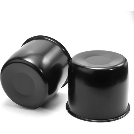 Lot de 2 cache-moyeux de 10,8 cm, diamètre extérieur 116 mm, 108 mm, cache-moyeux pour jantes de remorque/camion de 10,8 cm, alésage central de 9,3 cm de haut (noir) (1/5)
