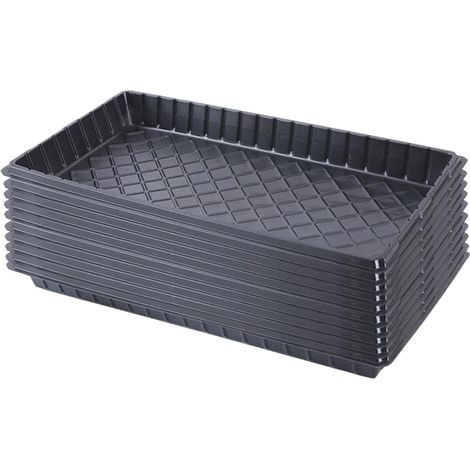 Lot de 10 - Plateau Semis - Cellule Germination - Réutilisable Polypropylène Pour Légumes Fleurs Intérieur Et Serre Noir 54x28cm