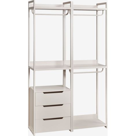 SKLUM Velunis 2-teiliger offener modularer Kleiderschrank mit Eisenschubladen Gardenia Weiß (1/5)