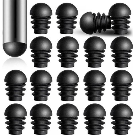 (24 Pièces) Bouchons d'Extrémité Ronds avec Inserts de Tube en Plastique de Diamètre Extérieur de 15.8 mm Tube d'Embouts de Pied de Chaise Protecteurs de Bouchons en Plastique