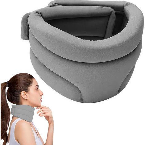 1 Collier cervical, semi-rigide réglable, en éponge, pour soutien du cou, réduction douleur, homme femme (1/5)