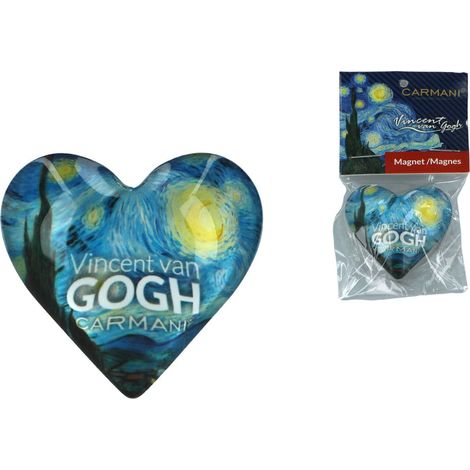 Carmani, calamita da frigo a forma di cuore - VAN Gogh/Notte stellata