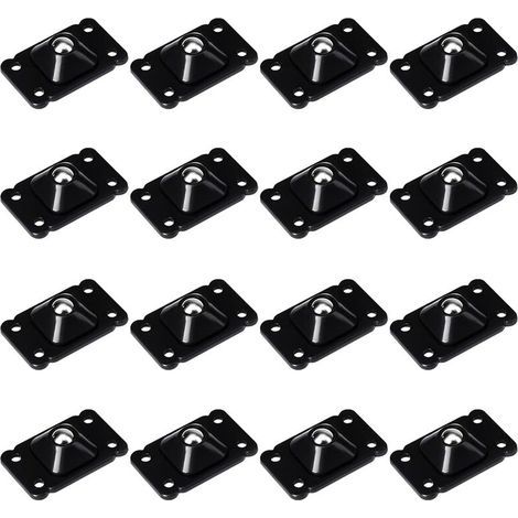 Lot de 16 mini roulettes pivotantes universelles à rotation à 360 degrés - Auto-adhésives - Roulettes pivotantes en acier inoxydable - Roulettes Auto-AdhéSives, Mini-Roues Pivotantes- Noir,Guazhuni (1/5)