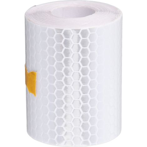 Ruban réfléchissant adhésif - 3m x 5cm, bande de sécurité pour véhicule (blanc) (1/5)