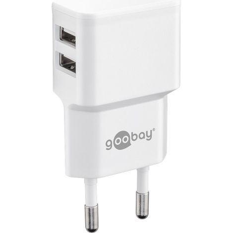 Goobay 4-poliger USB-A-Stecker Eurostecker (CEE 7/16) Weiß 12 Watt (1/4)